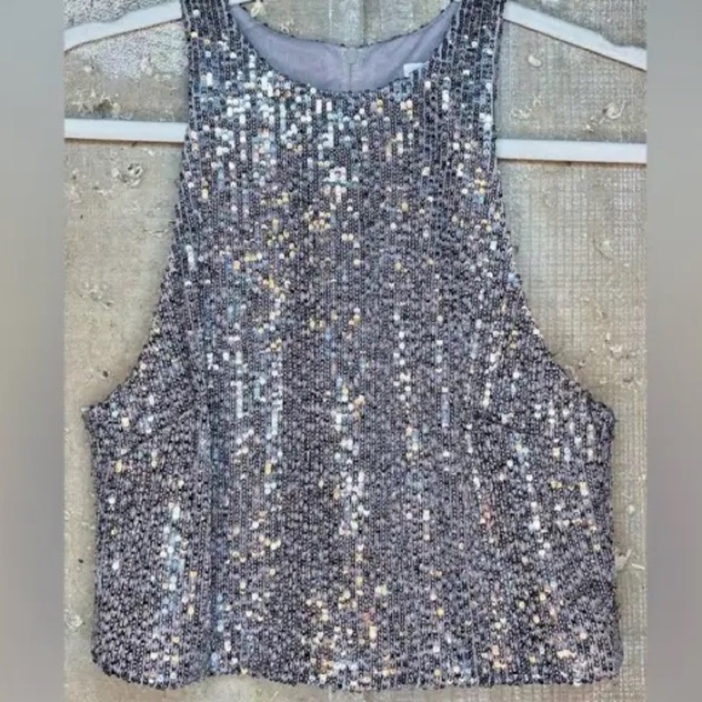 H&M Crop Tops | H&M Nwt Silver Crop Top | Color: Gold | Size: XL